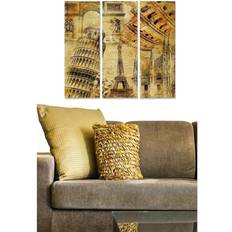 Abstract 3-pack Flerfärgad Tavla