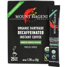 Organic instant coffee Mount Hagen Organic Fairtrade Instant Coffee, Decaffeinated, 25 Single Serve Sticks, 1.76