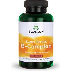 Swanson B-vitaminer Vitaminer & Mineraler Swanson Super Stress B-Complex with Vitamin C 100 Kapsler