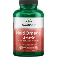 Swanson Fedtsyrer Swanson MultiOmega 3-6-9 Hørfrø Boragoolie Og Fiskeolier 120 Softgels 120 stk