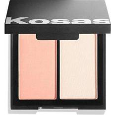 Fragrance-Free Contouring Kosas Color and Light: Pressed Powder Blush and Highlighter Duo Papaya 1972