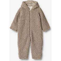 12-18M Fleece heldragter Børnetøj Wheat Pile Suit Bambi Baby beige stone