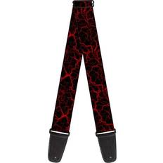 Guitar Strap Marble Black Red 2 Inches Wide