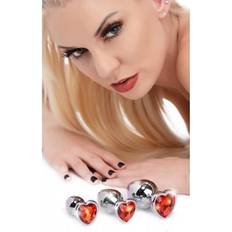 XR Brands Red Heart Gem Anal Plug Set