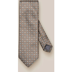 Polyamid Krawatten Eton Gray Micro Floral Print Silk Jacquard Tie Slips hos Magasin Mørkegrå