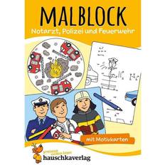 Libri di Creatività Hauschka Malblock Notarzt, Polizei und Feuerwehr