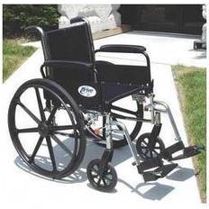 Health Drive Medical 18" Cruiser III Wheelchair, Flip Back Detachable & Adj. Height Desk Arms, Elevating Legrests