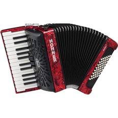 Best Accordions Hohner Bravo II 48 Accordion With Black Bellows Red