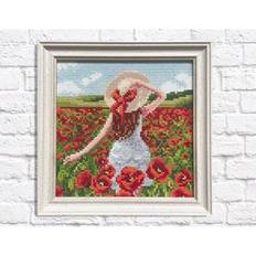 Red Diamond Paintings Crafting Spark Diamond Painting Kit Poppy Field CS2627 7.9 x 7.9 inches Assorted Assorted