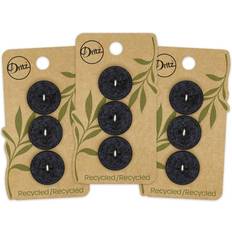 Buttons Dritz 20mm Recycled Cotton Round Stitch Buttons Black