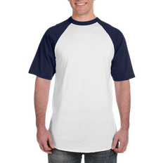 Augusta Men's Short Sleeve Baseball T-shirt - White/Navy