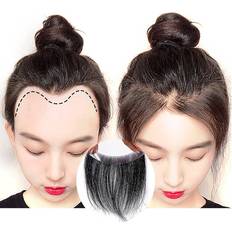 Bangs Meiverah Meiverah Frontal Hairpiece for Women Natural Black Hair Extension Hairline Loss Straight Tape