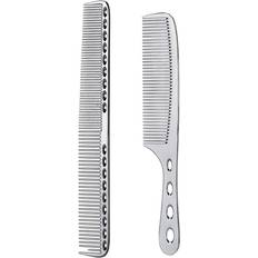 Silver Hair Combs 2 pcs stainless steel hair combs anti static styling comb hairdressing barber...