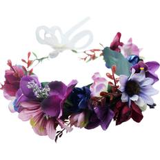 Purple Headbands Crown Boho Flower Headband Wreath Headpiece