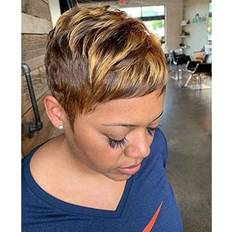 Plus Short hairstyles for women natural synthetic wigs for pixie