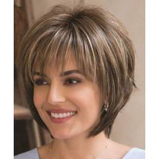 SEVENCOLORS Short Hair Wigs with Bangs Dark Mixed Blonde Pixie Cut Wig