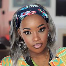 Silver Grey Wavy Headband Wig For Black Women