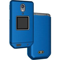 Blue Grid Texture Slim Hard Shell Case Protector Cover for CAT S22 Flip Phone