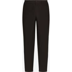 Dolce & Gabbana Brown Trousers Dolce & Gabbana Linen Pants with Logo Label