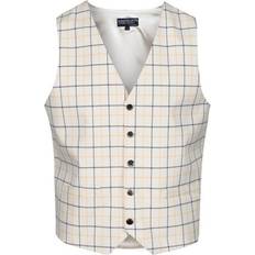 Equetech Cream, 46 Mens Classic Tattersall Check Waistcoat