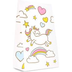Blue Panda Rainbow Unicorn Party Favor Bags for Kids Birthday Party 5 x 8.5 x 3 In, 36 Pack