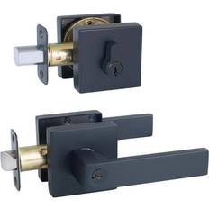 Porte Design House Karsen Modern Leva Di Ingresso Regolabile A 2 Vie Nero Opaco Porta Esterna (x)