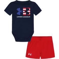 Under Armour Freedom Icon Flag Short-Sleeve Bodysuit and Shorts Set for Babies Navy/Red Months