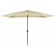 Charles Bentley Beige Rectangular Garden Parasol Umbrella with Hard-Wearing