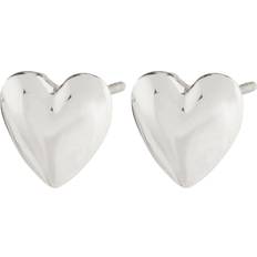 Pilgrim Sophia Recycled Heart Earrings Silverplated Dam Stiftörhängen one