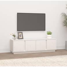 Pin Meubles TV vidaXL Blanc 140x40x40 cm Bois de Pin Massif Meuble TV