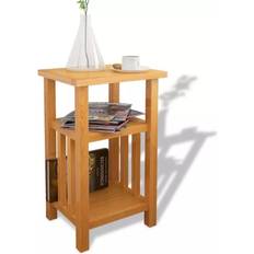 Tables Basses vidaXL d'Appoint Avec Etagère De Magazines Chêne Massif 27x35x55 cm Table Basse