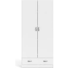 Tvilum Space White Wardrobe with 2 Doors and 1 Drawer 1750 Storage Cabinet