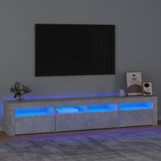 VidaXL Meubles vidaXL Avec Lumières LED Gris Béton 210x35x40 cm Meuble TV