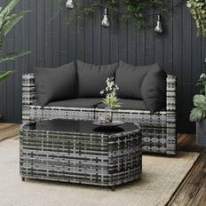 Rattan Lounge-Sets vidaXL 3-tlg. Lounge-Set