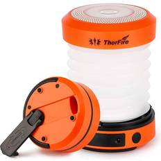 Orange Camping Lights Thorfire LED Camping Laterne Lichter Handkurbel USB Aufladbare Laternen, faltbare Mini-Taschenlampe Notlicht Nachtlicht Zeltlampe für Camping Wandern Zelt Garten Terrasse – CL01, Orange, 84*50mm