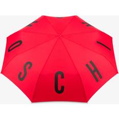 Moschino logo-print folded umbrella women Polyester One Size Red