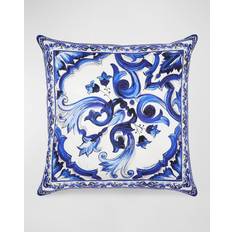 Complete Decoration Pillows Dolce & Gabbana Blu Mediterraneo Silk Twill Cushion Medium Complete Decoration Pillows Blue
