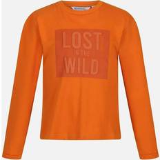 Orange Tops Regatta Childrens/Kids Wenbie III Long-Sleeved T-Shirt Orange/Autumn Maple