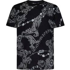 Versace T-shirts Versace Baroque Print Chain T-shirt - Black