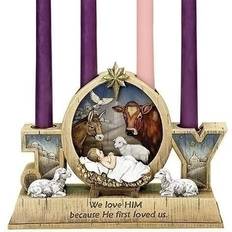 Advent Candle Holders Roman Set of 2 Baby Jesus Christmas Advent Candle Holder