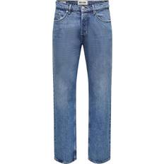 Only & Sons Edge Loose Jeans - Blue/Medium Blue Denim