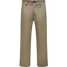 Only & Sons – Beiga arbetar-chinos med ledig passform-Naturlig