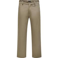 Only & Sons Onsedge-ed Loose Fit Chino Trousers Beige