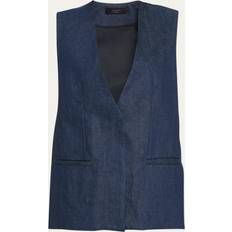 Amiri Overtøj Amiri Collarless Single Breast Denim Vest - Blue