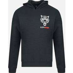 Philipp Plein Jumpers Philipp Plein Sport Block Tiger Logo On Chest Black Hoodie