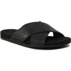 Timberland Herr Sandaler Timberland Seatonbay Crossstrapslide Black Leather Svart