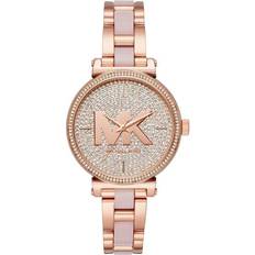 Michael Kors Womens Sofie With Stainless-Steel-Plated Strap, Rose Gold, 14 Model: Mk4336