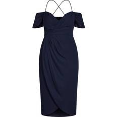 City Chic Entwine Maxi Dress Plus Size - Navy