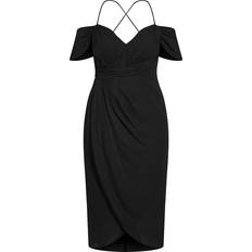 Midi Dresses - XXS City Chic Entwine Maxi Dress Plus Size - Black