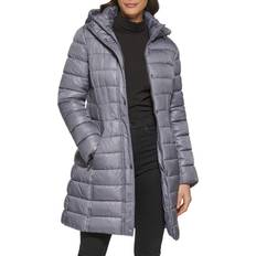 Guess Women Coats Guess Women's Hooded Puffer Coat - Grey